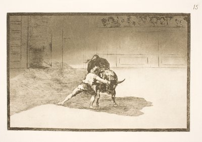 Słynny Martincho umieszcza banderille, ogłupia byka ruchami swojego ciała autorstwa Francisco de Goya