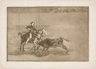 Świętowano męską odwagę Pajuelery (na arenie) w Saragossie autorstwa Francisco de Goya