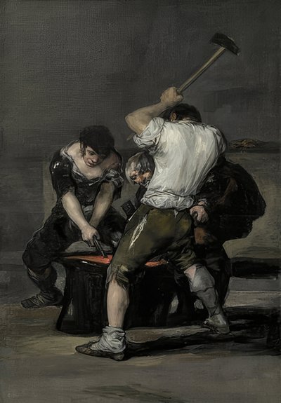 Kuźnia. około 1815-20 autorstwa Francisco de Goya