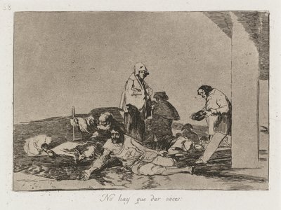 Katastrofy wojenne: Pl. 58, Nie ma sensu krzyczeć, 1810-1813. autorstwa Francisco de Goya