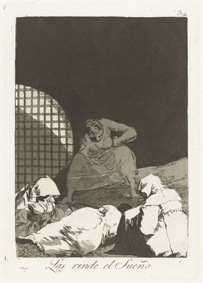 Dolina trzaskania drzwiami Sen je renderuje (tytuł na obiekcie) Los Caprichos (tytuł serii) autorstwa Francisco de Goya