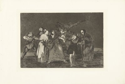 Potrójna głupota Odmienne potrójne Los Disparates (The Follies) (tytuł serii) Los Proverbios (Przysłowia) (tytuł serii) autorstwa Francisco de Goya