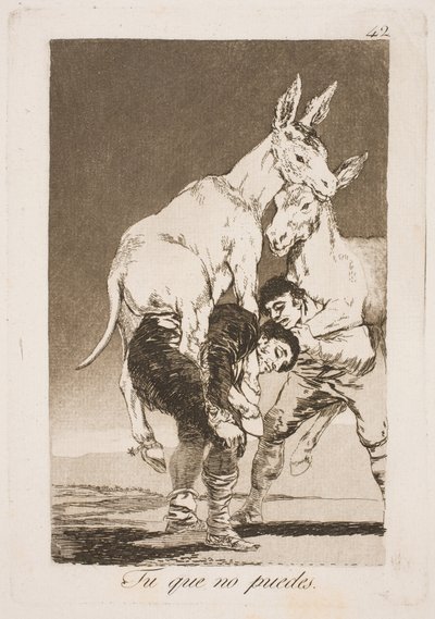 Ty, który nie możesz, musisz nosić mnie na plecach autorstwa Francisco de Goya