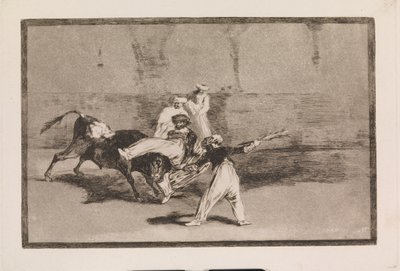 Maur schwytany przez byka na arenie autorstwa Francisco de Goya