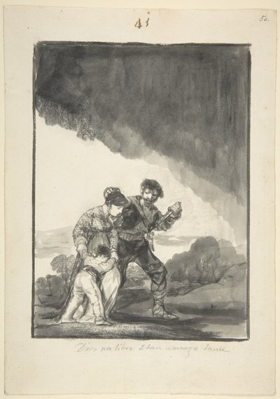 God Save Us from Such a Bitter Fate, ok. 1816-20 (pędzel z tuszem indyjskim i szare mycie i skrobanie) autorstwa Francisco de Goya