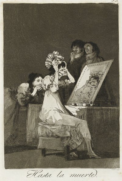 Hasta la muerte, 1799 (akwaforta, suchy punkt i akwatinta) autorstwa Francisco de Goya