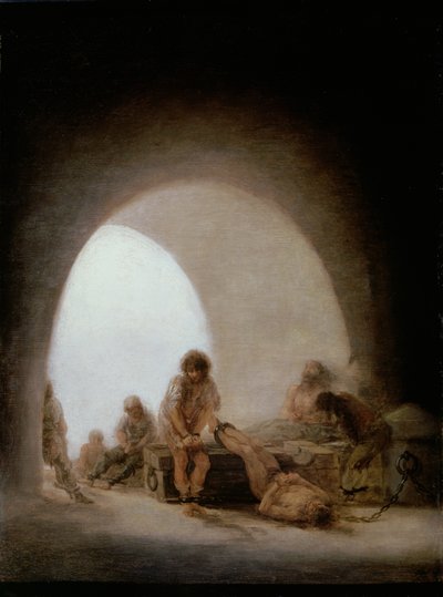 Wnętrze więzienia, 1793-94 autorstwa Francisco de Goya