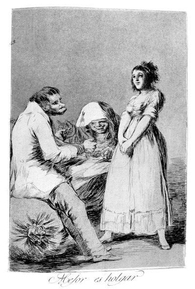 Lepiej być leniwym, 1799 autorstwa Francisco de Goya