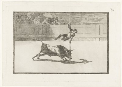 Juanito Apiñani na arenie w Madrycie Lekkość i śmiałość Juanito Apiñani w Madrycie Walka byków (tytuł serii) Stierenvechten (tytuł serii) autorstwa Francisco de Goya