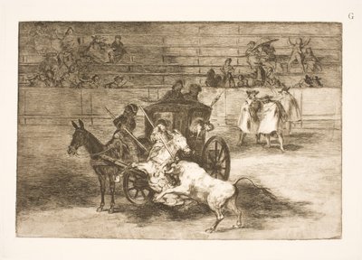 Bitwa z bryczki ciągniętej przez dwa osły autorstwa Francisco de Goya
