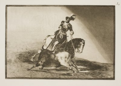 Karol V przebija byka na arenie w Valladolid autorstwa Francisco de Goya
