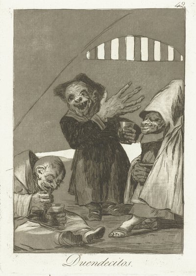 koboldy małe elfy Los Caprichos (tytuł serii) autorstwa Francisco de Goya