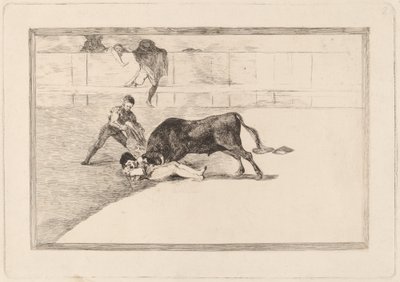 Niefortunna śmierć Pepe Illo na Plaza de Madrid (Nieszczęśliwa śmierć Pepe Illo na ringu w Madrycie) autorstwa Francisco de Goya