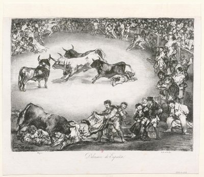 [Byki z Bordeaux: Hiszpańska rozrywka] autorstwa Francisco de Goya