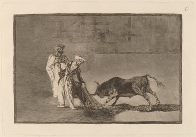Los Moros hacen otro capeo en plaza con su albornoz (Maurowie grają inną grę na ringu Wzywając byka ze swoim Burnousem) autorstwa Francisco de Goya