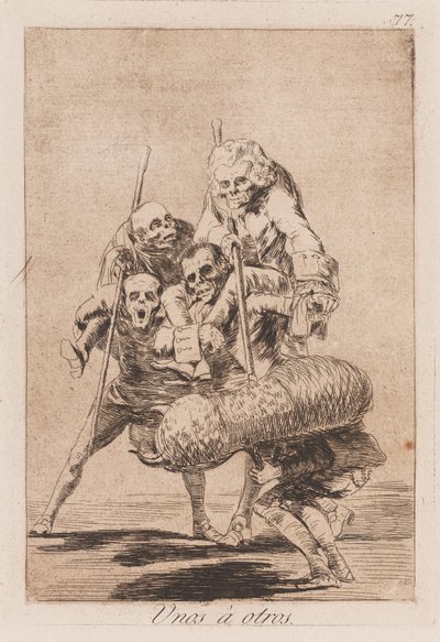 Mock Walka byków, koniec XVIII-początek XIX wieku (druk) autorstwa Francisco de Goya