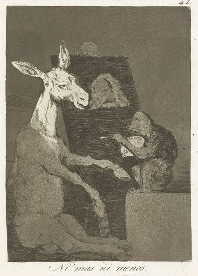 Nie więcej i nie mniej Ni mas ni menos (tytuł na obiekcie) Los Caprichos (tytuł serii) autorstwa Francisco de Goya