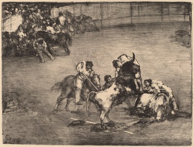 Picador złapany przez byka autorstwa Francisco de Goya
