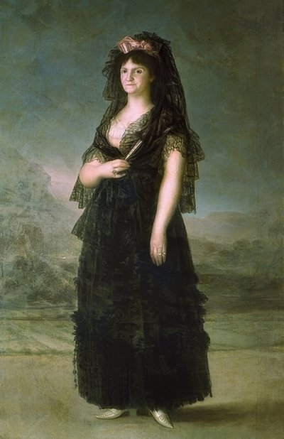 Portret Marii Lusi z mantylą. 1799 autorstwa Francisco de Goya