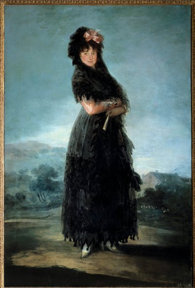 Pełnowymiarowy portret Mariany Waldstein, markizy Santa Cruz (1763-1808) Obraz Francisco de Goya (1746-1828) XVIII-wieczne słońce. 1,42x0,97m autorstwa Francisco de Goya