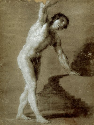Szkoła Rysunku, ok. godz. 1790 (rysunek węglem na szarym papierze) autorstwa Francisco de Goya