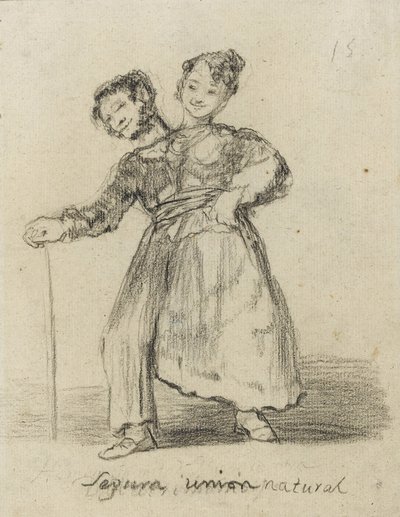 Segura Union Natural, 1819-28 (czarna kreda na papierze) autorstwa Francisco de Goya