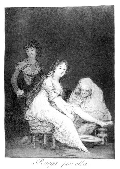 Modli się za nią, 1799 autorstwa Francisco de Goya