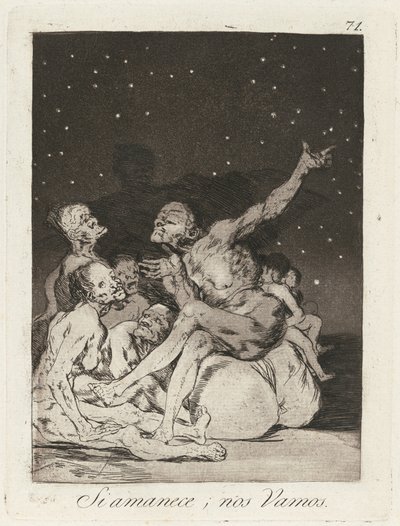 Si amanece; nos vamos (Kiedy skończy się dzień, wylecimy) autorstwa Francisco de Goya