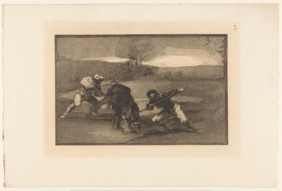 Polowanie na byki pieszo Otro modo de cazar á pie Walki byków (tytuł serii) La Taureaumachie (tytuł serii) La Tauromaquia (tytuł serii) autorstwa Francisco de Goya