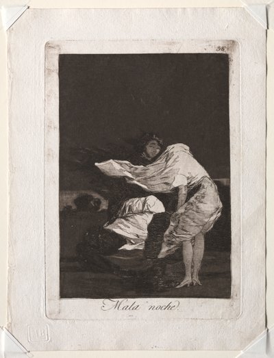 Caprichos: zła noc autorstwa Francisco de Goya