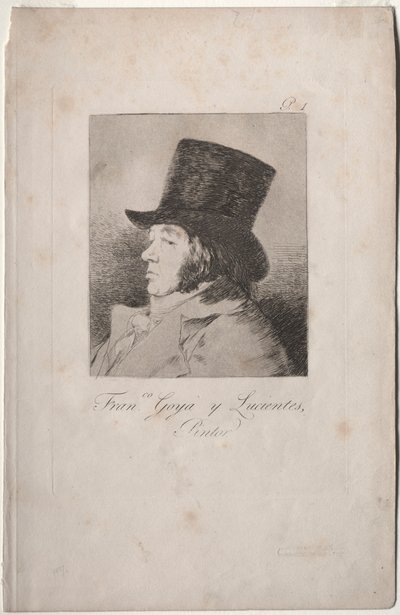 Caprichos: Portret Goya autorstwa Francisco de Goya