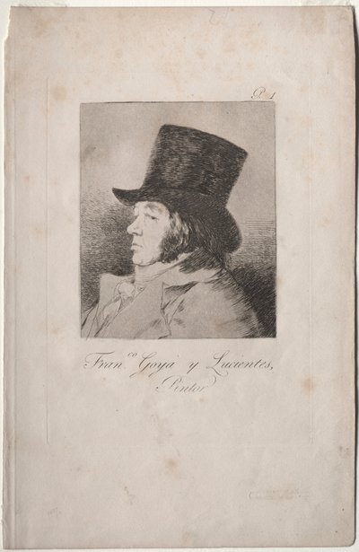 Caprichos: Portret Goi. autorstwa Francisco de Goya