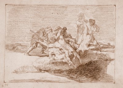 Katastrofy wojny: Dobroczynność (rysunek przygotowawczy) autorstwa Francisco de Goya