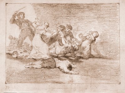 Katastrofy wojny: Niesławny zysk (Rysunek autorstwa Francisco de Goya