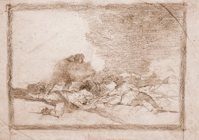 Katastrofy wojny : Po to się urodziłeś (rysunek przygotowawczy) autorstwa Francisco de Goya
