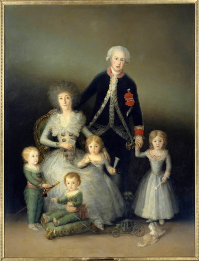 Książę Osuny, Piotr z Alkantary i jego rodzina. Obraz Francisco de Goya i Lucients (1746-1828). 1788. niedz. 2,25x1,74 m Madryt. Muzeum Prado. - portret księcia Osuny, Pedro Telez Girona (1755-1807); jego żona, księżna księżna autorstwa Francisco de Goya