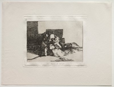 Okropności wojny: nie docierają na czas. autorstwa Francisco de Goya
