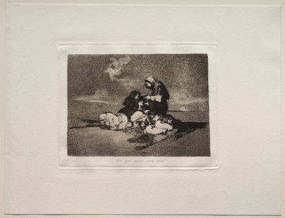 Horrors of War: Jaki jest pożytek z kubka. autorstwa Francisco de Goya