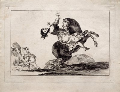 Porywacz koni z serii Los Disparates Follies, 1815-1819 autorstwa Francisco de Goya