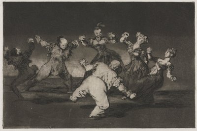 Przysłowia: Jeśli Marion będzie tańczyć, to musi ponieść konsekwencje, 1864. autorstwa Francisco de Goya