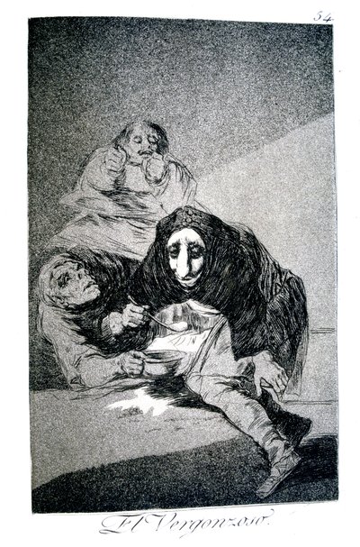 Zawstydzony, 1799 autorstwa Francisco de Goya