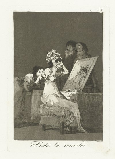 Tot aan de dood Do śmierci (tytuł na przedmiocie) Los Caprichos (tytuł serii) autorstwa Francisco de Goya
