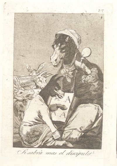 Czy uczeń wie więcej niż nauczyciel? autorstwa Francisco de Goya