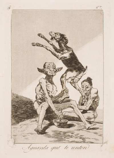 Poczekaj, aż zostanie posmarowany maścią autorstwa Francisco de Goya