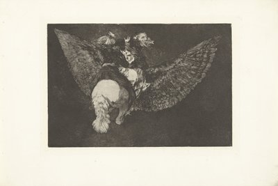 latające szaleństwo Disparate volante Los Disparates (The Follies) (tytuł serii) Los Proverbios (Przysłowia) (tytuł serii) autorstwa Francisco de Goya