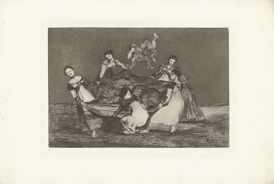 Kobiece szaleństwo Odmienne feminino Los Disparates (Szaleństwa) Los Proverbios (Przysłowia) (tytuł serii) autorstwa Francisco de Goya