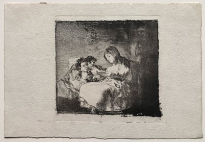 Kobieta czytająca dwójce dzieci autorstwa Francisco de Goya