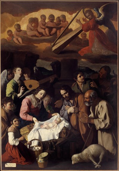 Adoracja pasterzy Obraz Francisco de Zurbarana (1598-1664) XVII w. Nd. 2,67 x 1,85 m. Grenoble. Muzeum Sztuk Pięknych autorstwa Francisco de Zurbaran