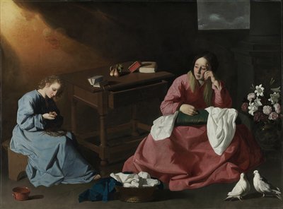 Chrystus i Dziewica w Domu w Nazarecie, ok. 1640 autorstwa Francisco de Zurbaran