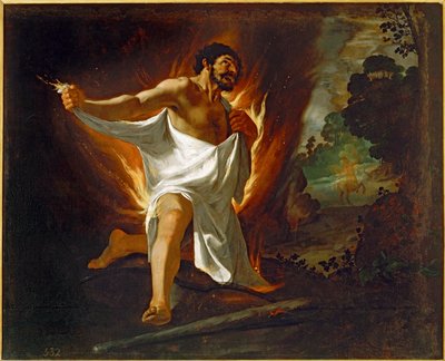 Herkules przypalony koszulą centaura Nessusa... (olej na płótnie) autorstwa Francisco de Zurbaran